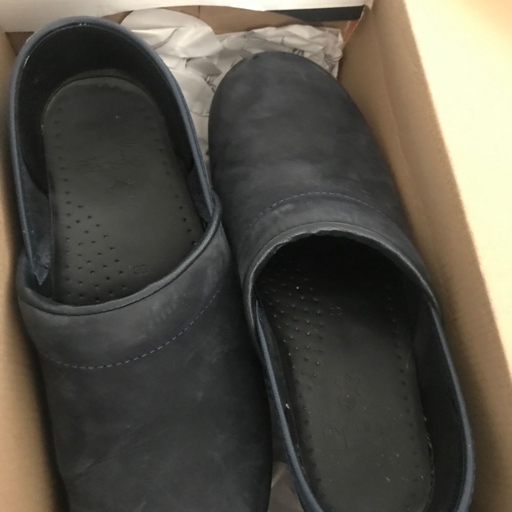Navy Dansko clogs